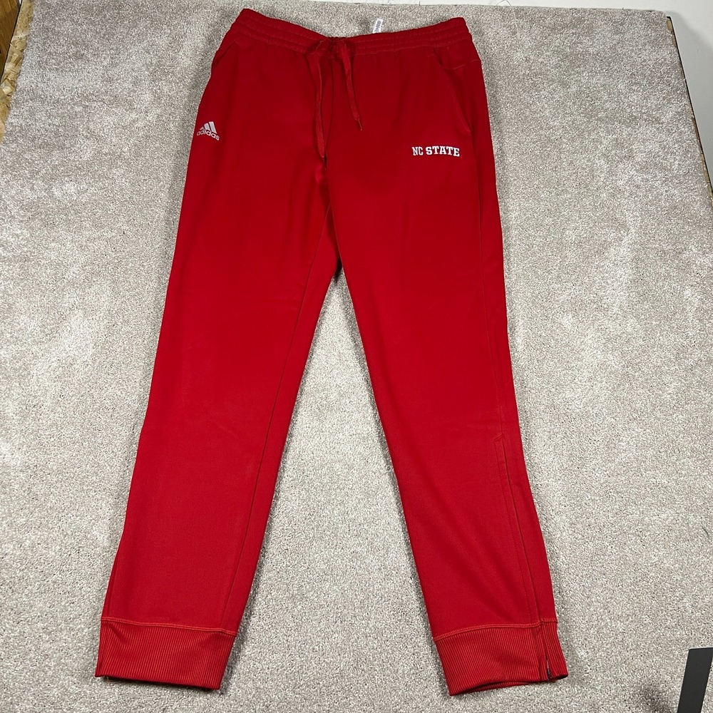 Adidas Mens Large Red NC State Tapered Leg Training Workout Track Pants NWT